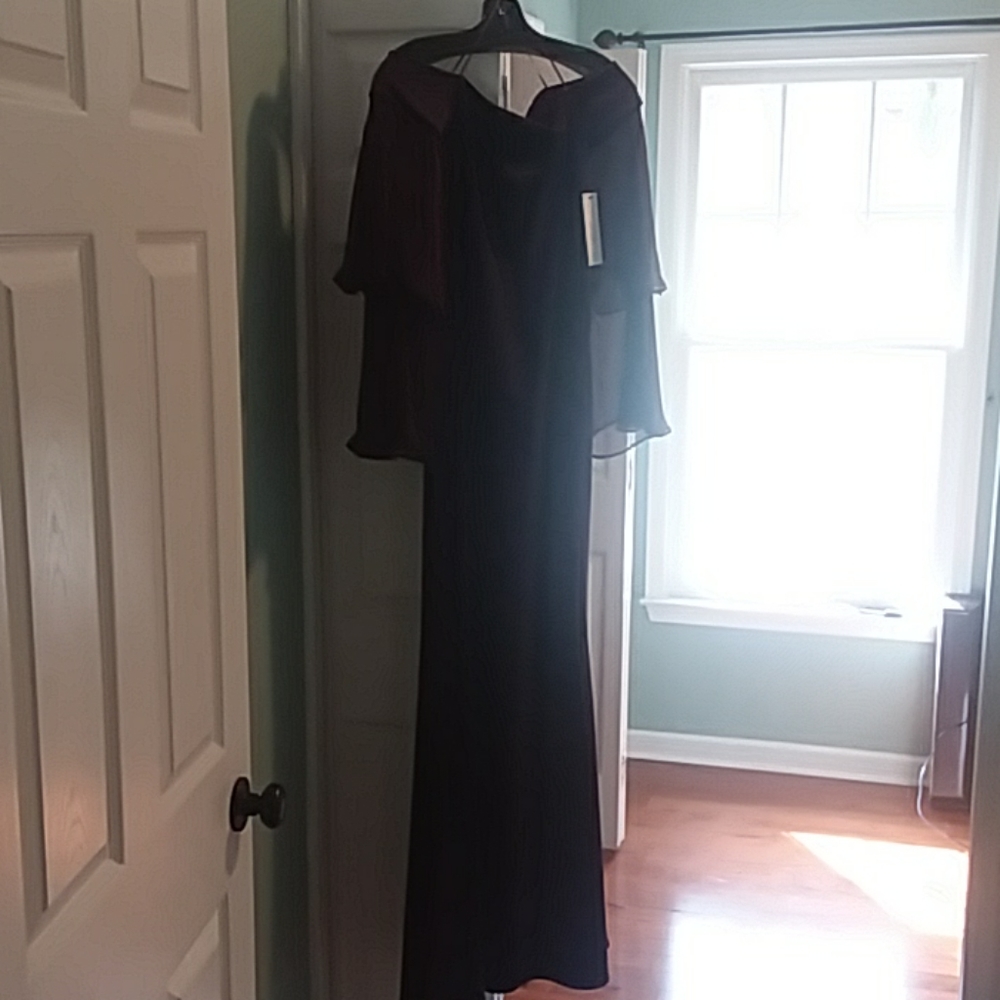 Teri Jon off the shoulder velvet evening gown
